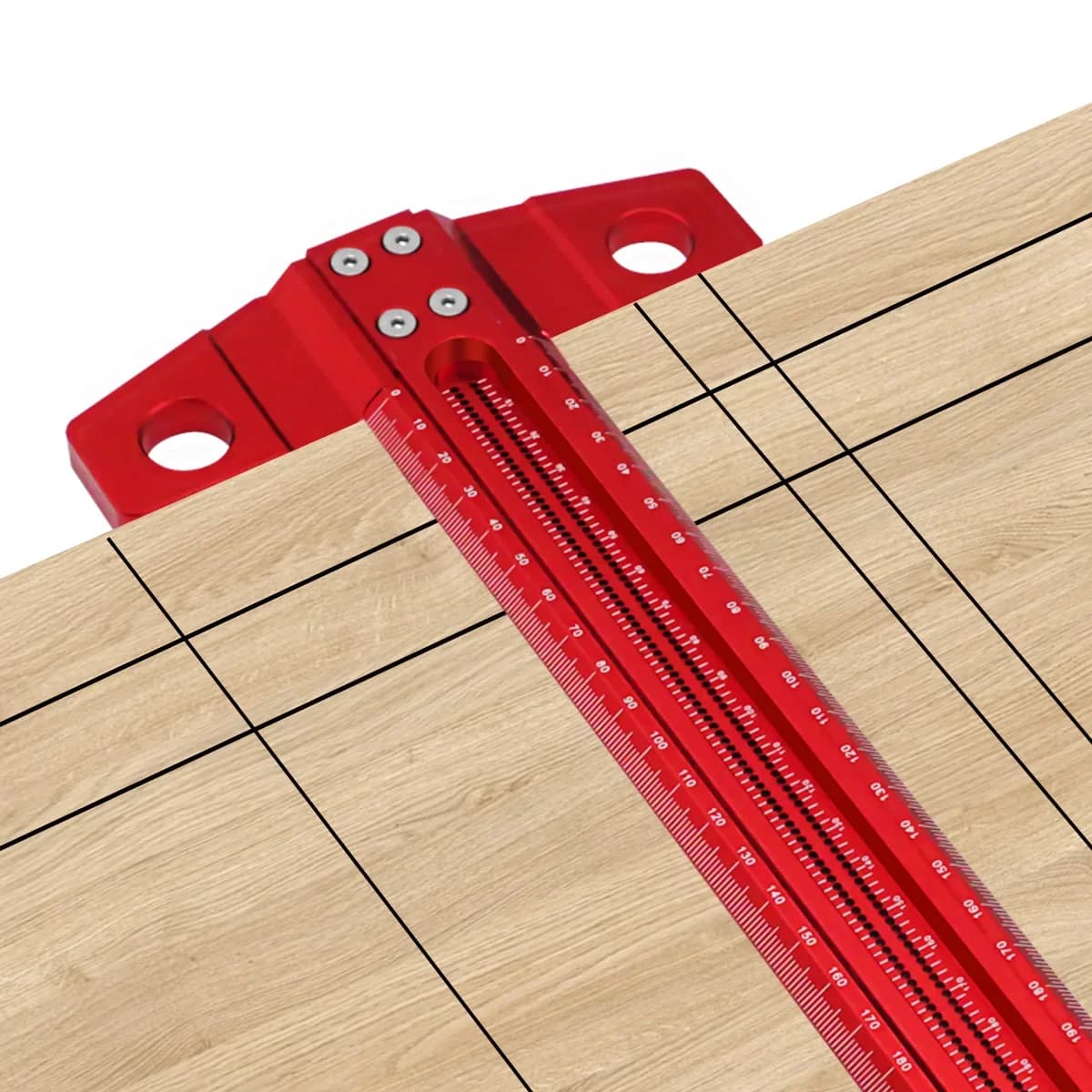 Precision T-vinkel och märkstock för träbearbetning