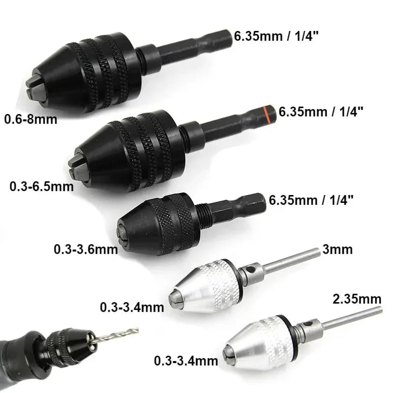 Snabbväxlande minichuck 0,3–8,0 mm