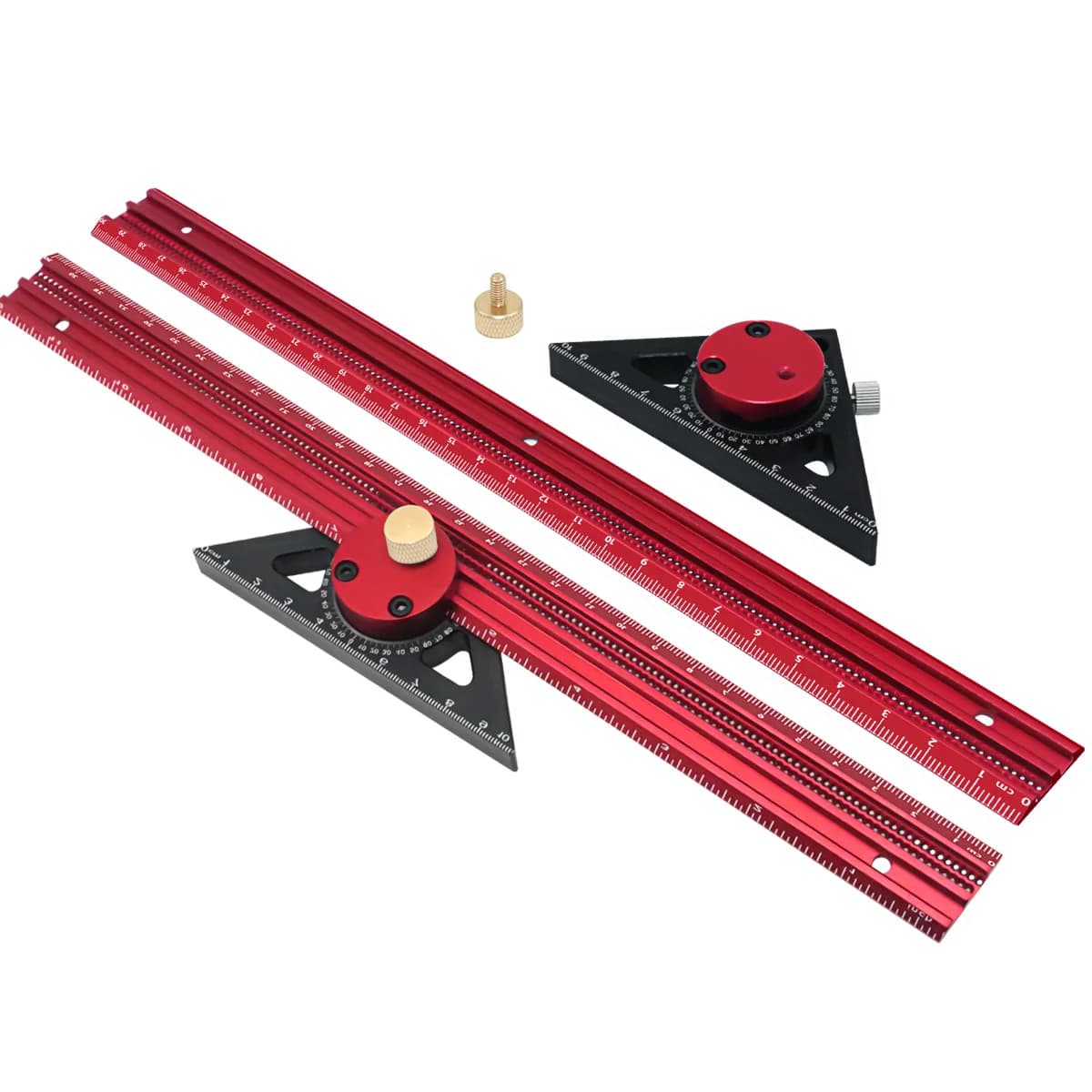 Precisionsruler i aluminium, T-formad med mätmarkering