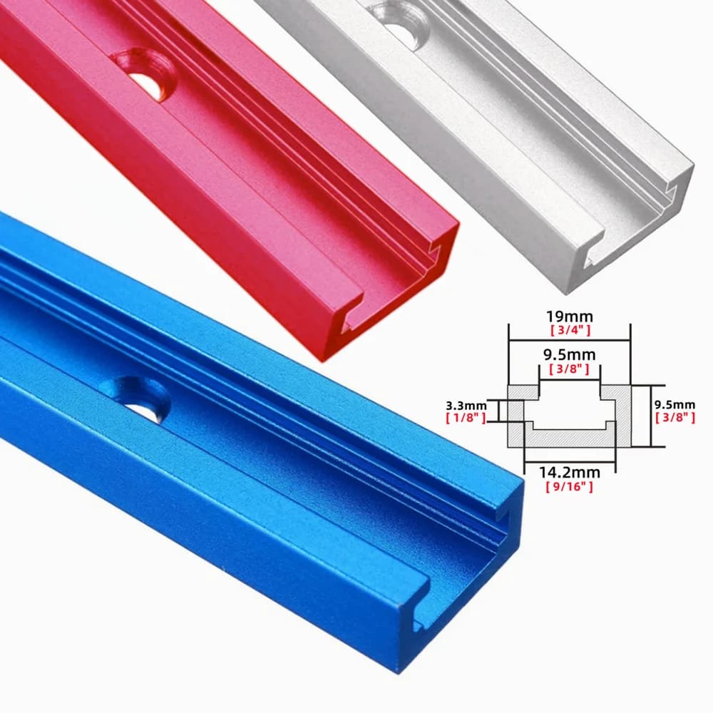 Aluminium T-spår för kapningssåg och fräsbord