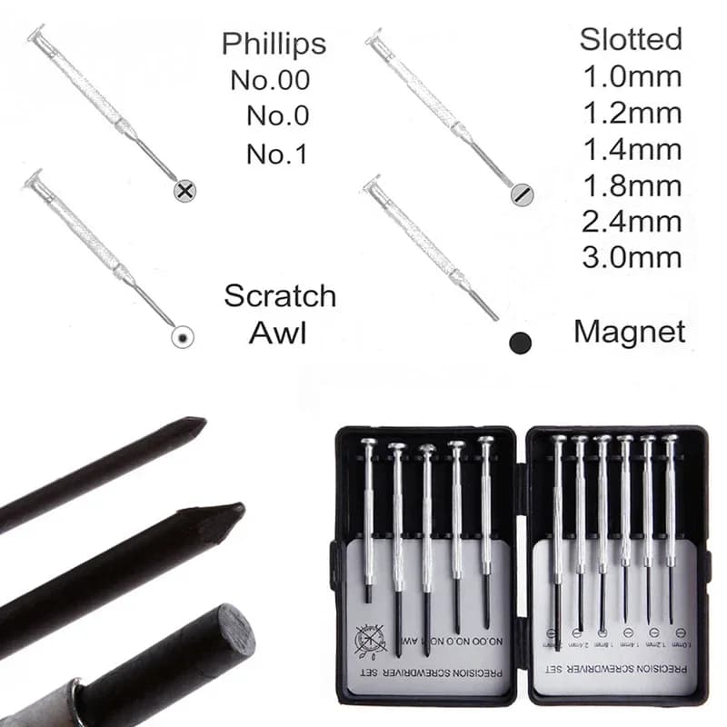 11-delars mini precisionsskruvmejselset