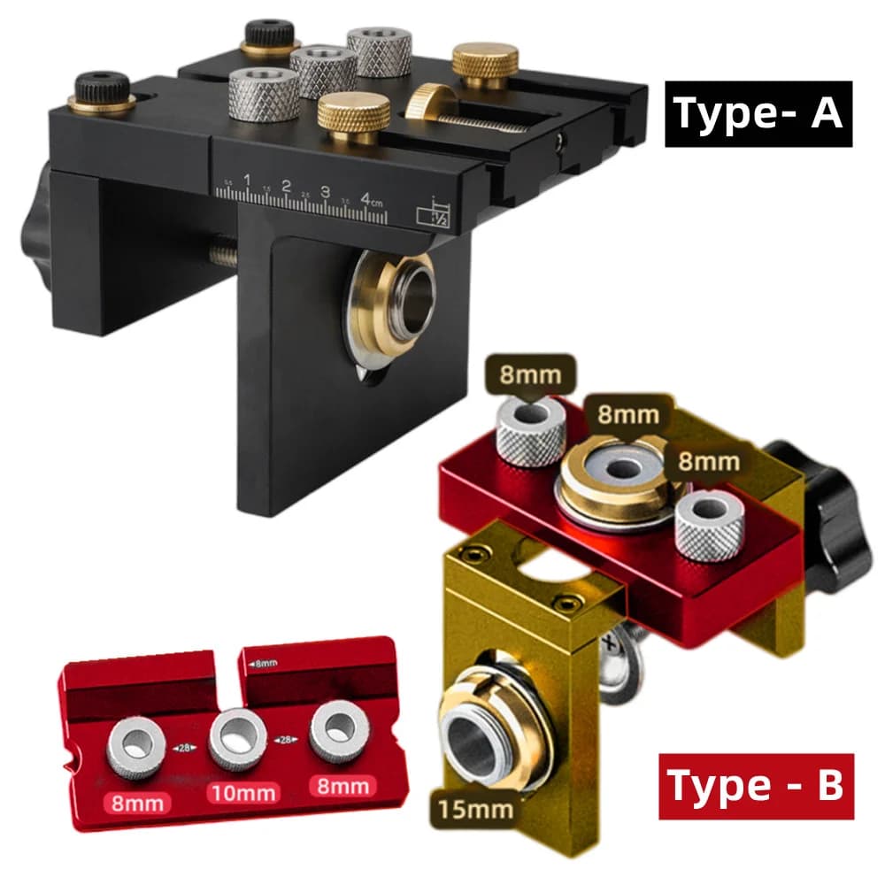 3-i-1 justerbar dowel- och fickhålsmall kit