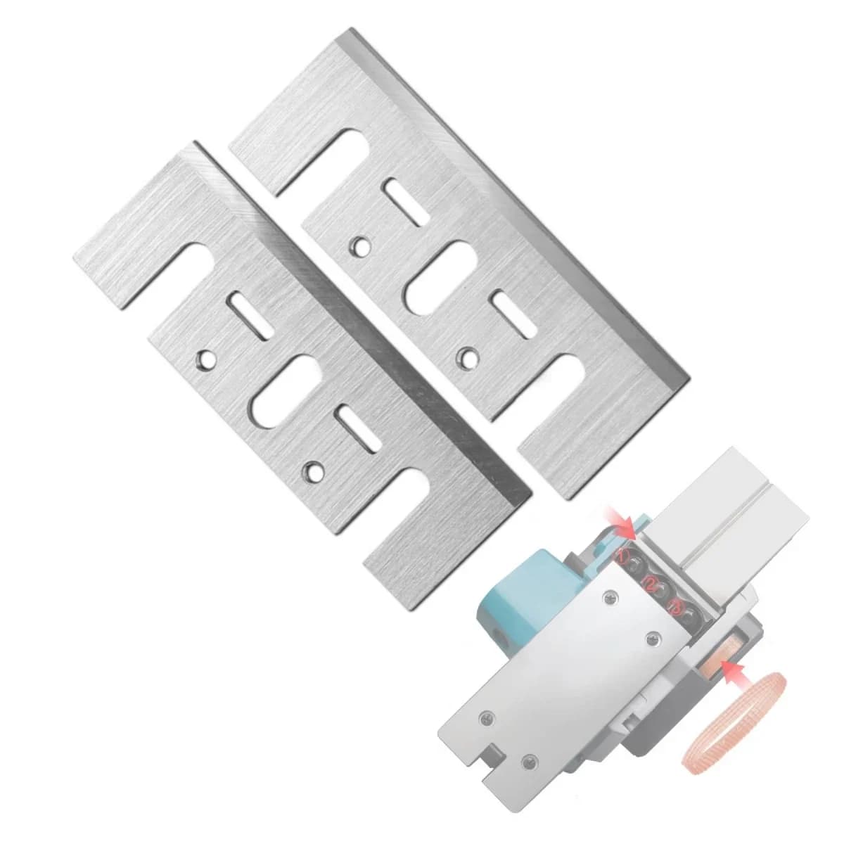 2-pack 82 mm hårdmetallhyvlknivar